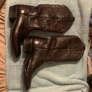 LUCCHESI Boots  Mens size 7 1/2 D Black Cherry Lone Star Calf Leather
